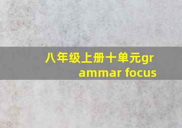 八年级上册十单元grammar focus